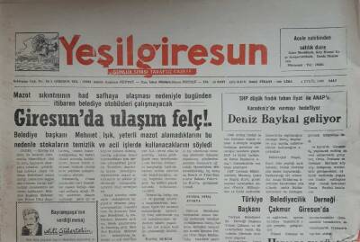 Yeşil Giresun Gazetesi 4 Eylül 1990-Giresunda Ulaşım Felç GZ45621 - 2