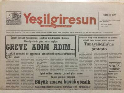 Yeşil Giresun Gazetesi 4 Haziran 1992 - Greve Adım Adım GZ34489 - 1