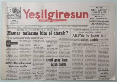 Yeşil Giresun Gazetesi 4 Haziran 2003 AKPde İç Huzur İçin Adım Atıldı -GZ33390 - 1