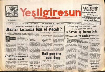 Yeşil Giresun Gazetesi 4 Haziran 2003 - Mantar Tarlasına Kim El Atacak GZ101624 - 2