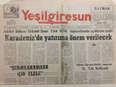 Yeşil Giresun Gazetesi 4 Mart 2000 - Karadenizde Yatırıma Önem Verilecek GZ34457 - 1