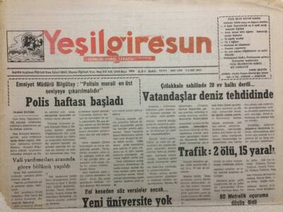 Yeşil Giresun Gazetesi 4 Nisan 1995 - Vatandaşlar Deniz Tehdidinde GZ34461 - 1