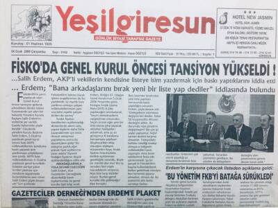 Yeşil Giresun Gazetesi 4 Ocak 2006 - Fiskoda Genel Kurul Öncesi Tansiyon Yükseldi GZ41128 - 1