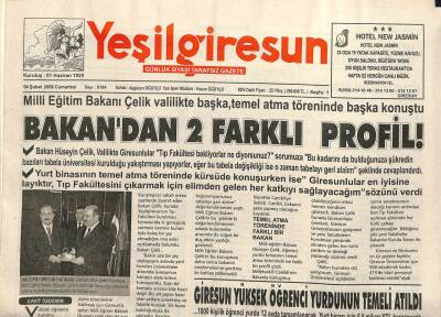 Yeşil Giresun Gazetesi 4 Şubat 2006 - Yüksek Öğrenci Yurdunun Temeli Atıldı GZ101605 - 2