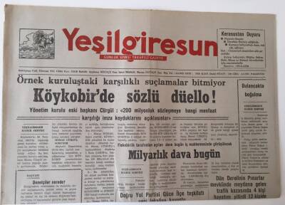 Yeşil Giresun Gazetesi - 5 Ağustos 1991 - Köykobirde Sözlü Düello ! - GZ43654 - 2