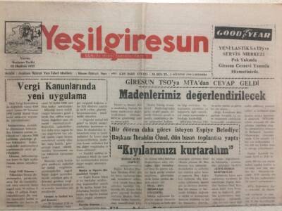 Yeşil Giresun Gazetesi 5 Ağustos 1998 - Vergi Kanunlarında Yeni Uygulama GZ34452 - 1