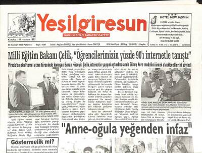 Yeşil Giresun Gazetesi 5 Haziran 2006 - Anne Oğula Yeğenden İnfaz GZ108325 - 1