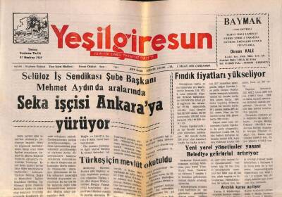 Yeşil Giresun Gazetesi 5 Nisan 2000 - Türkeş İçin Mevlüt Okutuldu GZ77904 - 1