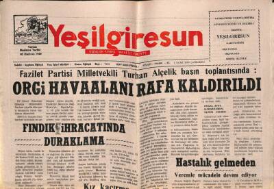 Yeşil Giresun Gazetesi 5 Ocak 2000 - OR-Gİ Havaalanı Rafa Kaldırıldı GZ77910 - 1