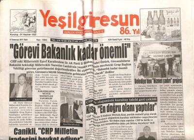 Yeşil Giresun Gazetesi 5 Temmuz 2011 - Canikli CHP Milletin İradesini Boykot Ediyor GZ108057 - 1