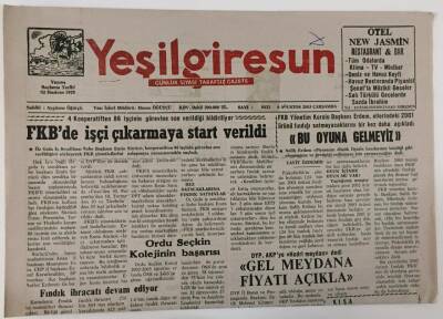 Yeşil Giresun Gazetesi 6 Ağustos 2003 - FKBde İşçi Çıkarmaya Start Verildi GZ13341 - 2