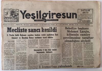 Yeşil Giresun Gazetesi 6 Haziran 1986 - Mecliste Sancı Kesildi GZ28989 - 1