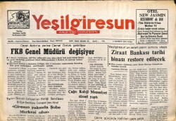 Yeşil Giresun Gazetesi 6 Haziran 2003 - FKB Genel Müdürü Değişiyor GZ101612 - 1