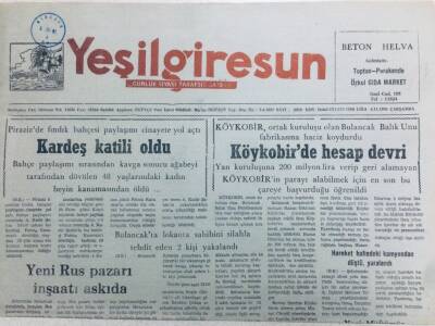 Yeşil Giresun Gazetesi 6 Kasım 1991 - Kardeş Katili Oldu GZ41396 - 1