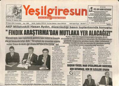 Yeşil Giresun Gazetesi 6 Kasım 2004 - Başkan Yüksel İmar Uygulamaları Hakkında Hem Vatandaşı , Hem de İlgilileri Uyardı GZ96368 - 1