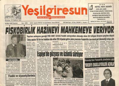 Yeşil Giresun Gazetesi 6 Mart 2006 - Fiskobirlik Hazineyi Mahkemeye Veriyor GZ101597 - 2