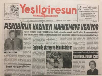 Yeşil Giresun Gazetesi 6 Mart 2006 - Fiskobirlik Hazineyi Mahkemeye Veriyor GZ35499 - 1