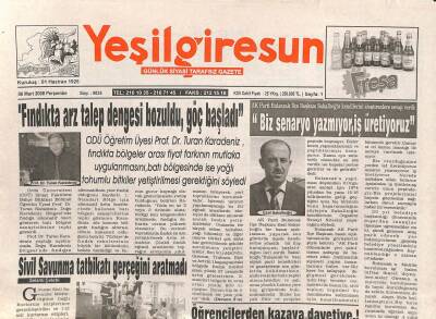Yeşil Giresun Gazetesi 6 Mart 2008 - Vali Taşkesen , Kadın Sığınma Evinde Evini İnceledi GZ109458 - 1