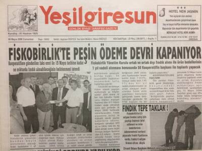 Yeşil Giresun Gazetesi 6 Mayıs 2006 - Fiskobirlikte Peşin Ödeme Dönemi Kapanıyor GZ35497 - 1