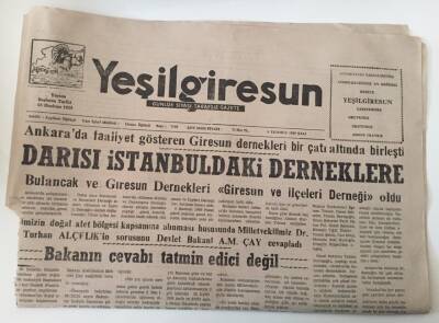 Yeşil Giresun Gazetesi - 6 Temmuz 1999 - Ankaradaki Faaliyet Gösteren Giresun Dernekleri Bir Çatı Altında Birleşti - GZ43820 - 2