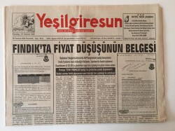 Yeşil Giresun Gazetesi 6 Temmuz 2006 - Fındıkta Fiyat Düşüşünün Belgesi GZ10988 - 2