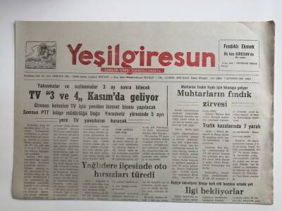 Yeşil Giresun gazetesi 7 Ağustos 1990-Tv 3 Ve 4 Kasımda Geliyor-GZ14481 - 1