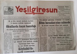 Yeşil Giresun Gazetesi - 7 Ağustos 1991 - Köykobirde Tarih Saptandı - GZ43652 - 2