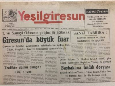 Yeşil Giresun Gazetesi 7 Ağustos 1998 - Giresunda Büyük Fuar GZ34450 - 1