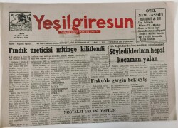 Yeşil Giresun Gazetesi 7 Ağustos 2003 - Fındık Üreticisi Mitinge Kilitlendi GZ13342 - 2