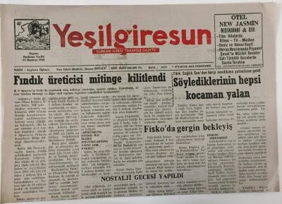 Yeşil Giresun Gazetesi 7 Ağustos 2003 - Fındık Üreticisi Mitinge Kilitlendi GZ13342 - 2