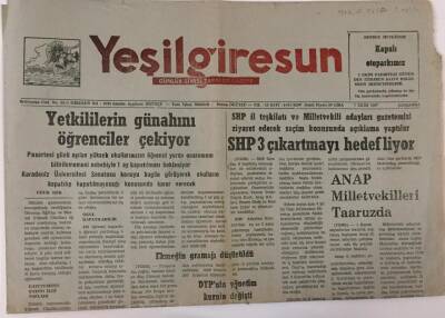 Yeşil Giresun Gazetesi 7 Ekim 1987 - Yetkililerin Günahını Öğrenciler Çekiyor GZ13347 - 2