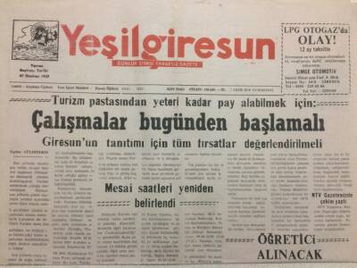 Yeşil Giresun Gazetesi 7 Ekim 2000 - Çalışmalar Bu Günden Başlamalı GZ38244 - 1