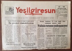 Yeşil Giresun Gazetesi 7 Haziran 1990 - Giresuna Üniversite Kurulması İçin Bugün İlk Toplantı Yapılıyor GZ6876 - 1