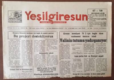 Yeşil Giresun Gazetesi 7 Haziran 1990 - Giresuna Üniversite Kurulması İçin Bugün İlk Toplantı Yapılıyor GZ6876 - 1