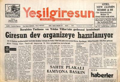 Yeşil Giresun Gazetesi 7 Haziran 2003 - İbrahim Tatlıses,Yıldız Tilbe Geliyor GZ101613 - 1