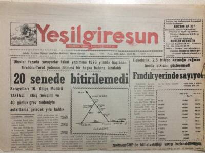 Yeşil Giresun Gazetesi 7 Kasım 1995 - Fındık Yerinde Sayıyor GZ34268 - 1