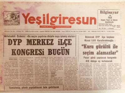 Yeşil Giresun Gazetesi 7 Mayıs 1993 - DYP Merkez İlçe Kongresi Bugün Yapıldı GZ38754 - 1