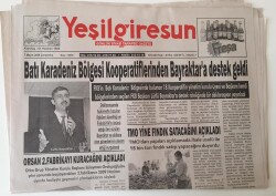 Yeşil Giresun Gazetesi - 7 Mayıs 2008 - Batı Karadeniz Bölgesi Kooperatiflerinden Bayraktara Destek Geldi - GZ43668 - 2