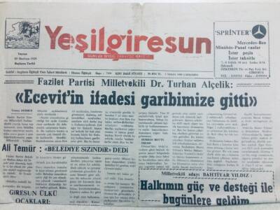 Yeşil Giresun Gazetesi 7 Nisan 1999 - Ecevitin İfadesi Garibimize Gitti GZ40770 - 1