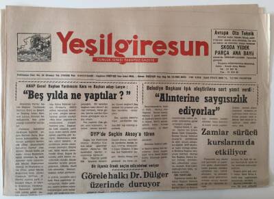 Yeşil Giresun Gazetesi 7 Şubat 1994 - Beş Yılda Ne Yaptılar ? GZ28971 - 1