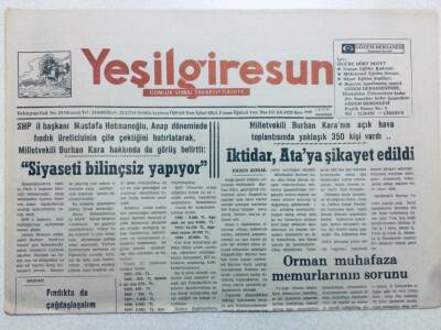 Yeşil Giresun Gazetesi 8 Ağustos 1994 - İktidar Ataya Şikayet Edildi GZ41172 - 1