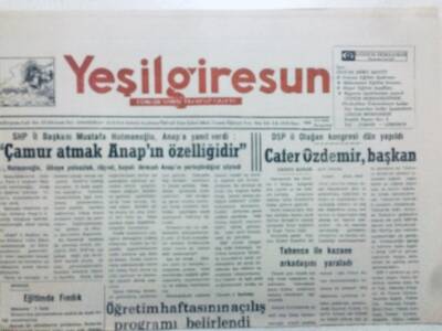 Yeşil Giresun Gazetesi 8 Eylül 1994 - Çamur Atmak Anapın Özelliğidir GZ41141 - 1