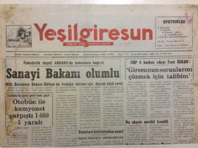 Yeşil Giresun Gazetesi 8 Eylül 1995 - Fiskobirlik Heyeti Ankarada Temaslara Başladı Sanayi Bakanı Olumlu GZ34456 - 1