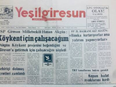 Yeşil Giresun Gazetesi 8 Eylül 2000 - Milletvekili Hasan Akgün Köykent İçin Çalışacağım GZ40784 - 1