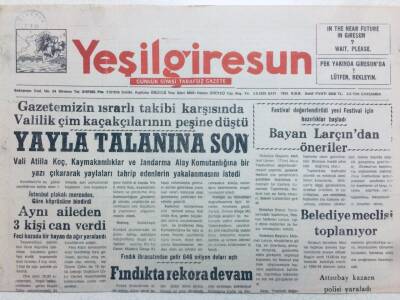 Yeşil Giresun Gazetesi 8 Haziran 1994 - Yayla Talanına Son GZ41096 - 1
