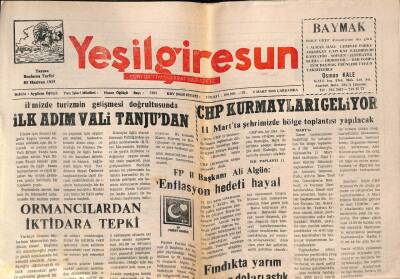 Yeşil Giresun Gazetesi 8 Mart 2000 - Ormancılardan İktidara Tepki GZ77871 - 1
