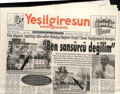 Yeşil Giresun Gazetesi 8 Mart 2008 - Hurşit Yüksel Ben Sansürcü Değilim Dedi GZ101635 - 1