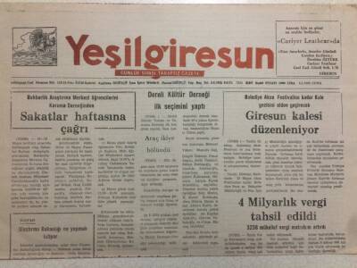 Yeşil Giresun Gazetesi 8 Mayıs 1992 - Giresun Kalesi Düzenleniyor GZ41077 - 1