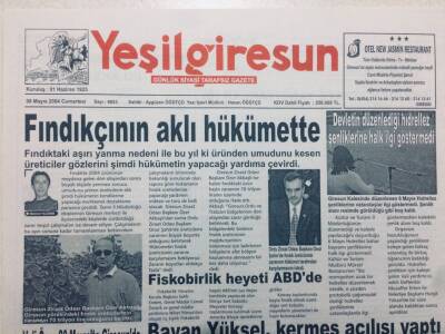 Yeşil Giresun Gazetesi - 8 Mayıs 2004 - Fiskobirlik Heyeti ABDde GZ46537 - 2