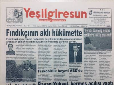 Yeşil Giresun Gazetesi - 8 Mayıs 2004 - Fiskobirlik Heyeti ABDde GZ46537 - 1